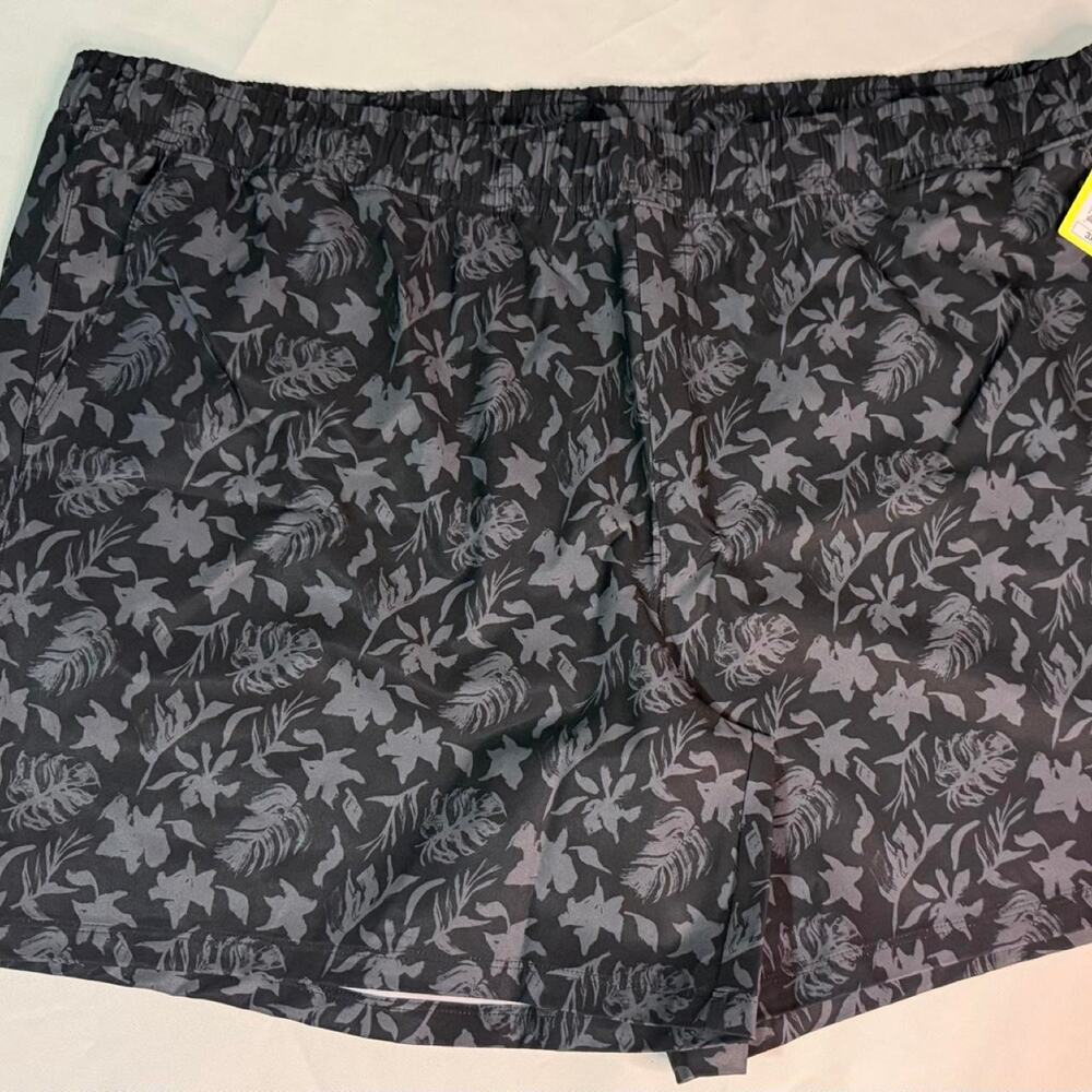 Mens black tropical print shorts